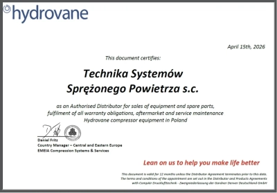 Certyfikat Hydrovane